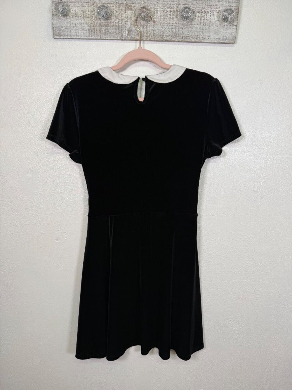 Black velvet w/white collar short dress Wednesday Addams Halloween Costume XL - Picture 3 of 15